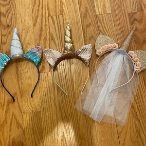 Unicorn Headbands. Lot of 3